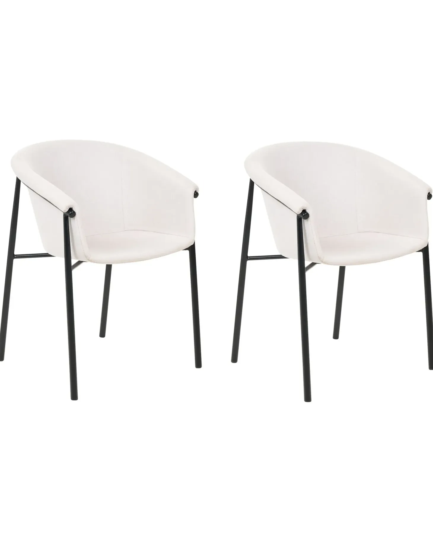 Sæt med 2 spisebordsstole AMES Lys Beige