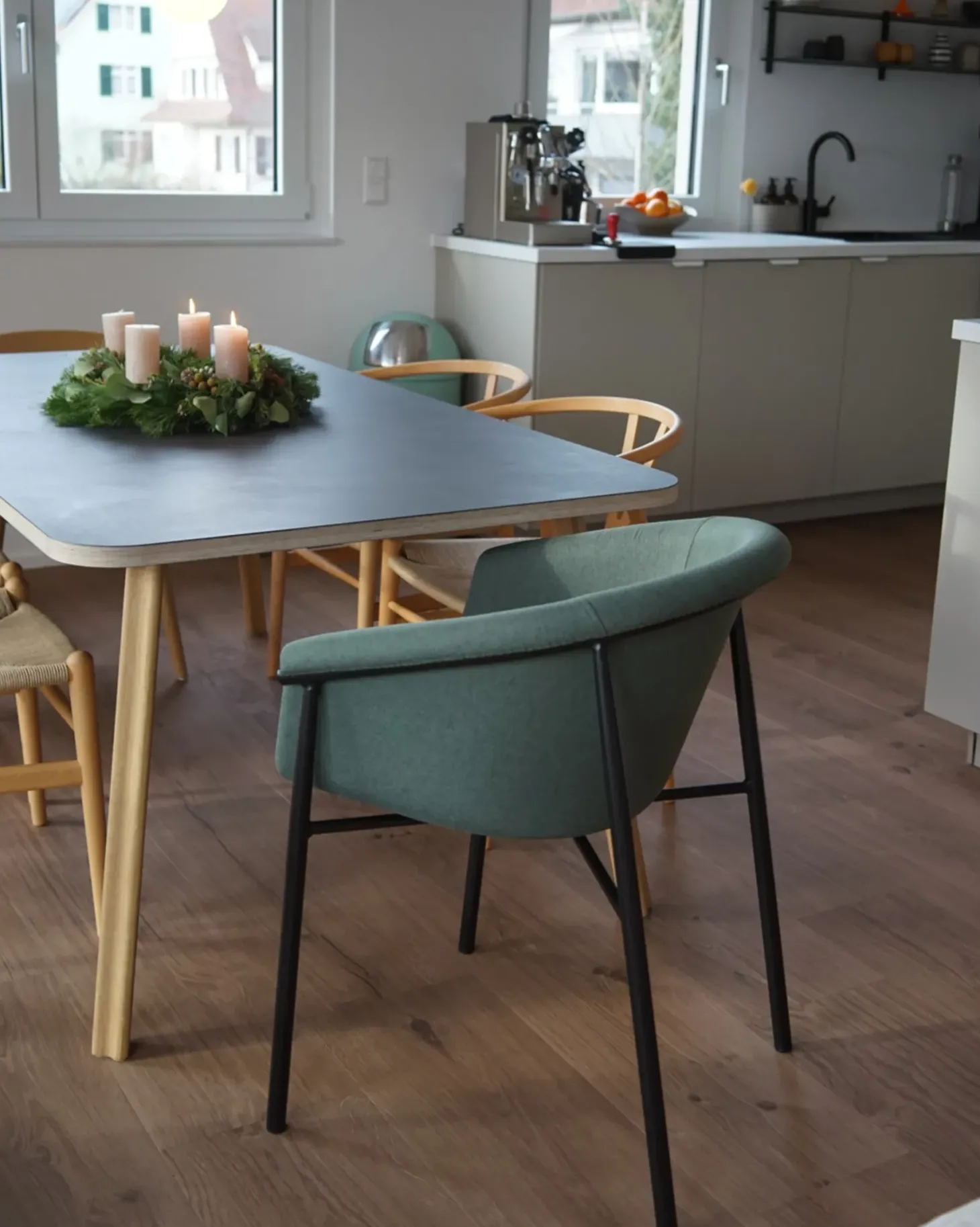 Sæt med 2 spisebordsstole AMES Mørkegrøn