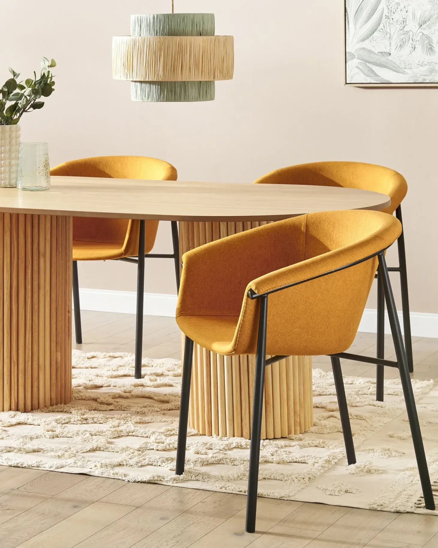 Sæt med 2 spisebordsstole AMES Orange