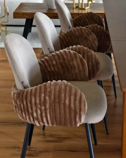 Sæt med 2 spisebordsstole AMITY Brungrå