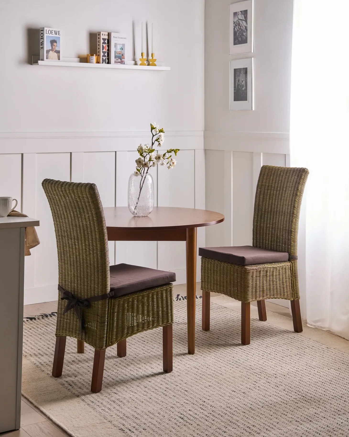 Sæt med 2 spisebordsstole ANDES Rattan Brun