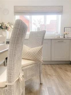 Sæt med 2 spisebordsstole ANDES Rattan Hvid