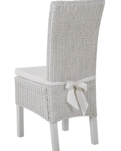 Sæt med 2 spisebordsstole ANDES Rattan Hvid