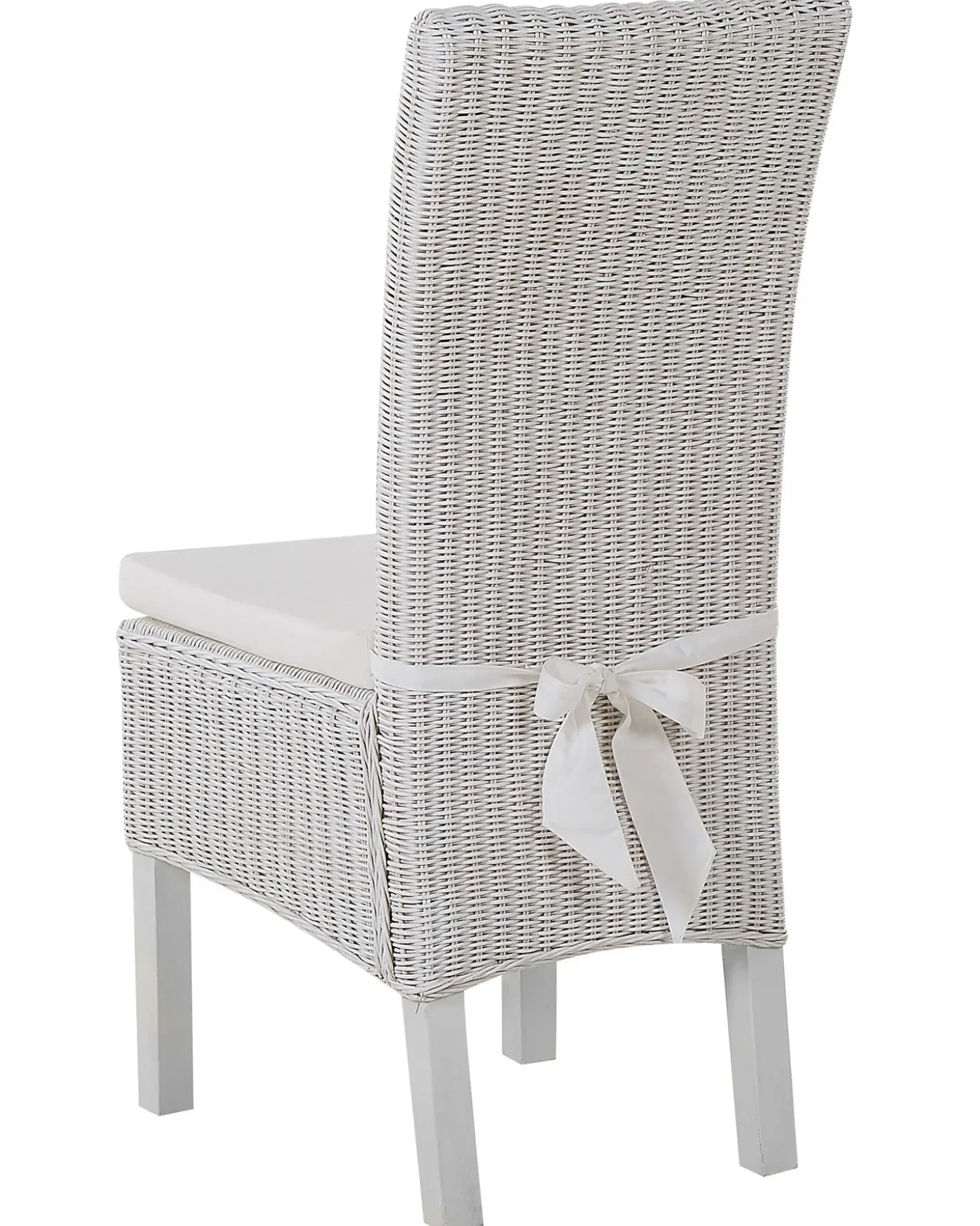 Sæt med 2 spisebordsstole ANDES Rattan Hvid
