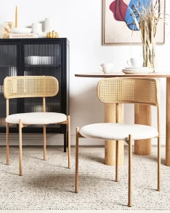 Sæt med 2 spisebordsstole ANDOVER Metal Lys Beige