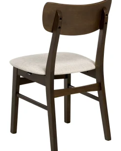 Sæt med 2 spisebordsstole ANOKA Træ Mørkebrun/beige