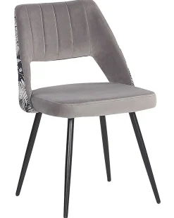 Sæt med 2 spisebordsstole ANSLEY Velour Grå