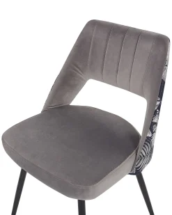 Sæt med 2 spisebordsstole ANSLEY Velour Grå