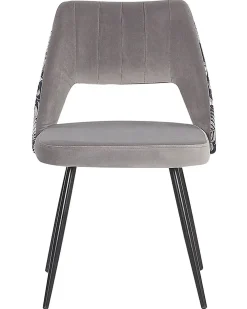 Sæt med 2 spisebordsstole ANSLEY Velour Grå