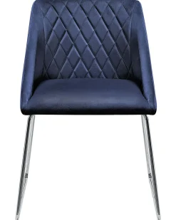 Sæt med 2 spisebordsstole ARCATA Velour Navy Blå