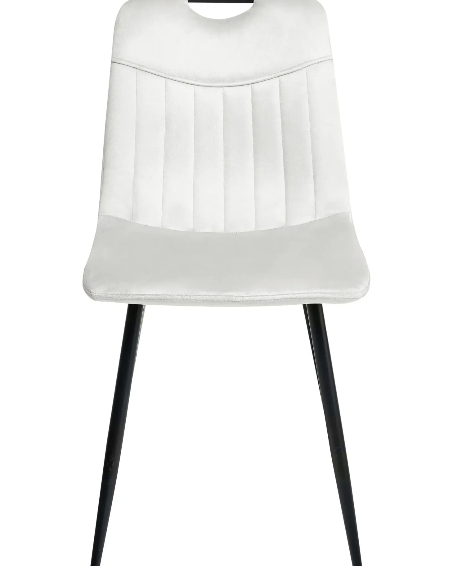 Sæt med 4 spisebordsstole ARGYLE Velour Cremehvid