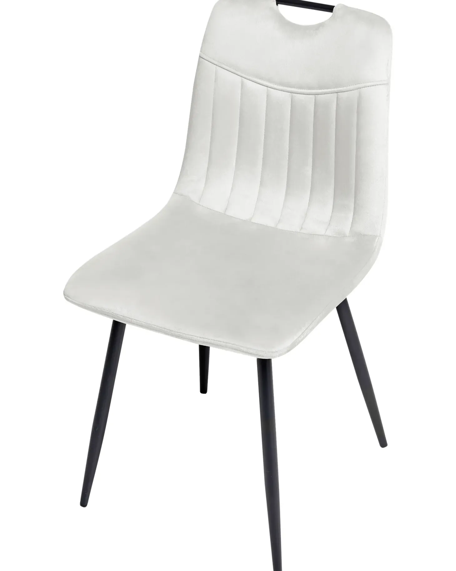 Sæt med 4 spisebordsstole ARGYLE Velour Cremehvid