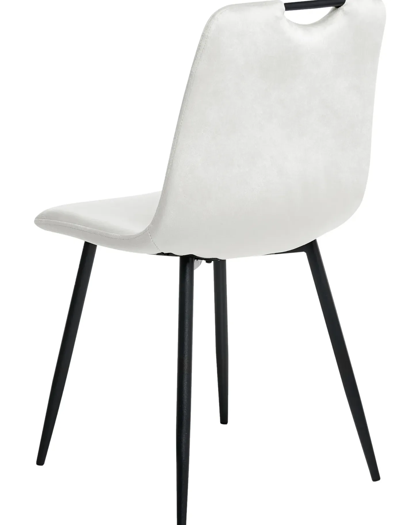 Sæt med 4 spisebordsstole ARGYLE Velour Cremehvid