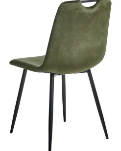 Sæt med 4 spisebordsstole ARGYLE Velour Mørkegrøn