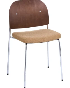 Sæt med 2 spisebordsstole ASHCROFT Metal Orange/mørkebrun