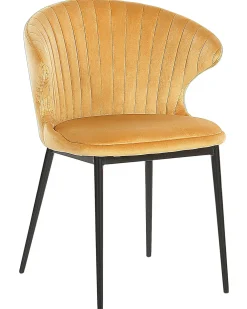 Sæt med 2 spisebordsstole AUGUSTA Velour Sennepsgul