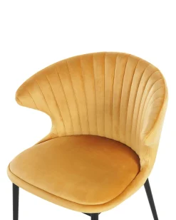 Sæt med 2 spisebordsstole AUGUSTA Velour Sennepsgul