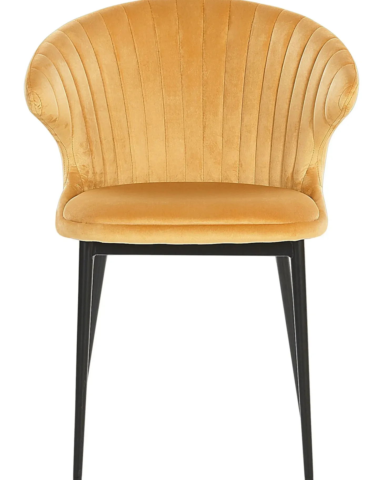 Sæt med 2 spisebordsstole AUGUSTA Velour Sennepsgul