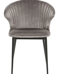 Sæt med 2 spisebordsstole AUGUSTA Velour Grå