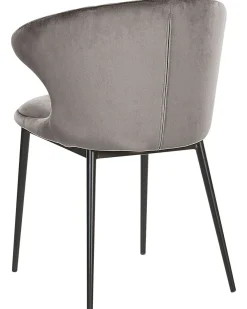 Sæt med 2 spisebordsstole AUGUSTA Velour Grå