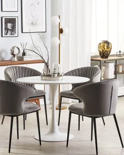 Sæt med 2 spisebordsstole AUGUSTA Velour Grå