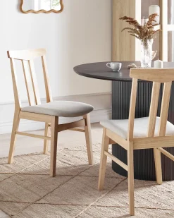 Sæt med 2 spisebordsstole AVALON Træ Lys Beige