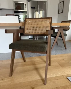 Sæt med 2 spisebordsstole AVA Træ Brun / Grøn
