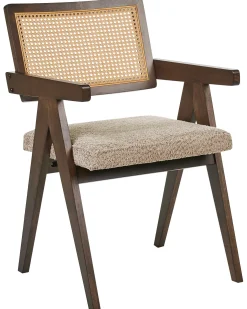 Sæt med 2 spisebordsstole AVA Træ Brun/taupe