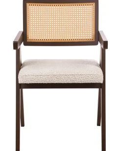 Sæt med 2 spisebordsstole AVA Træ Mørkebrun/lys beige