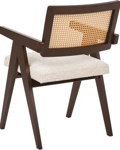 Sæt med 2 spisebordsstole AVA Træ Mørkebrun/lys beige
