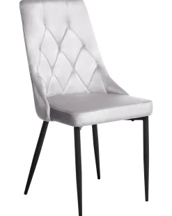 Sæt med 2 spisebordsstole AVENIR Velour Lysegrå