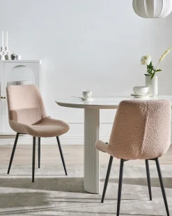 Sæt med 2 spisebordsstole AVILLA Boucle Beige