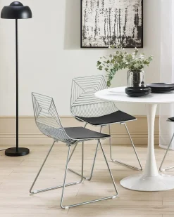 Sæt med 2 spisebordsstole BEATTY Metal Sølv