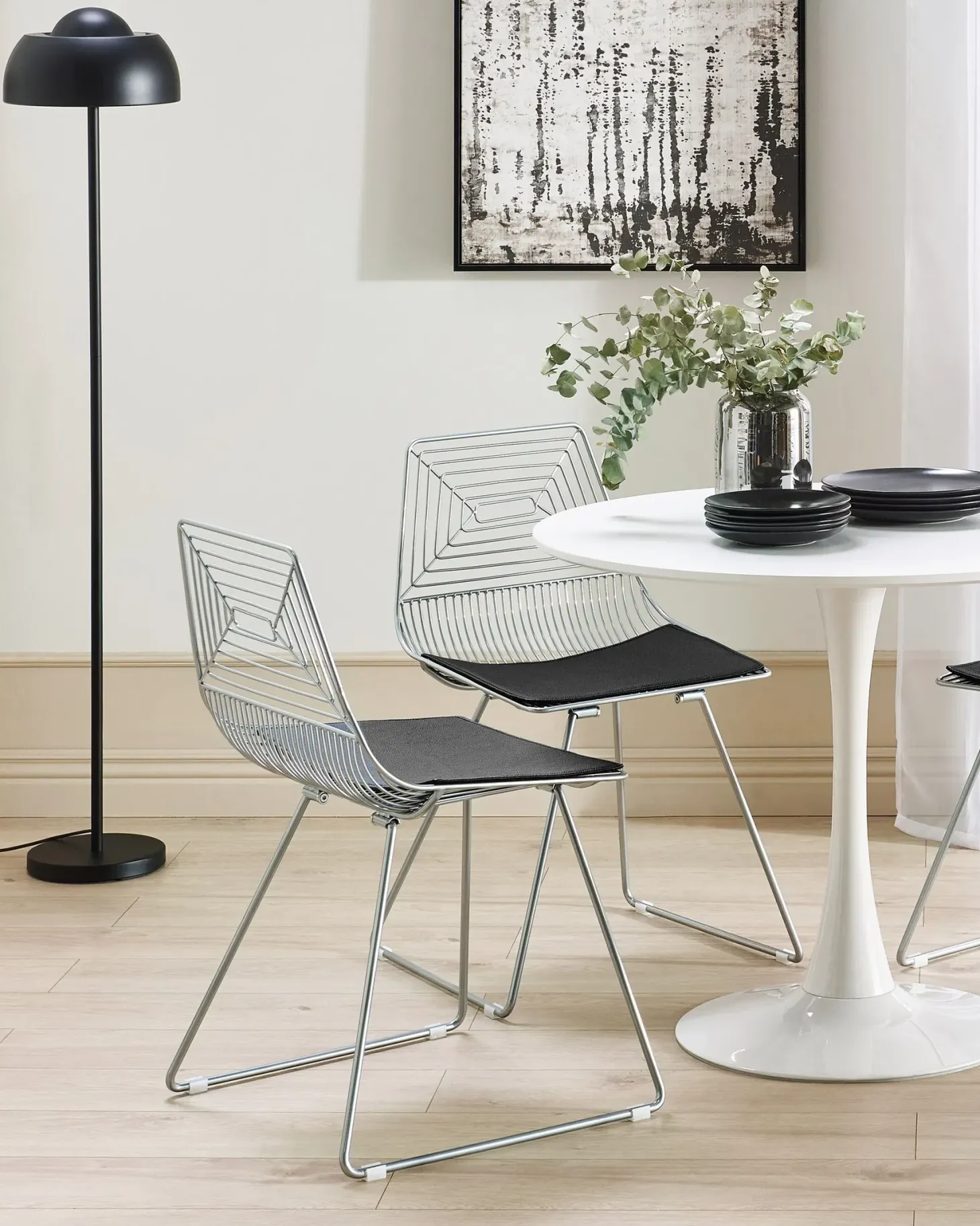 Sæt med 2 spisebordsstole BEATTY Metal Sølv