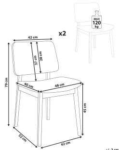 Sæt med 2 spisebordsstole BLANE Boucle Lysebrun/taupe