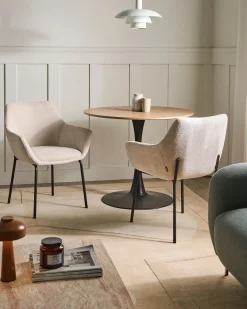 Sæt med 2 spisebordsstole BOWDON Chenille Lys Beige