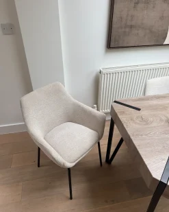 Sæt med 2 spisebordsstole BOWDON Chenille Lys Beige