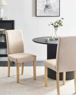 Sæt med 2 spisebordsstole BROADWAY Kunstlæder Beige