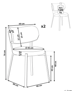 Sæt med 2 spisebordsstole BRONTE Beige