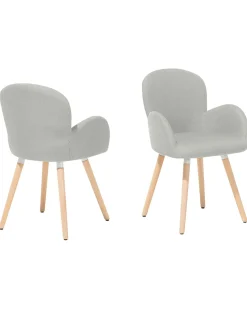 Sæt med 2 spisebordsstole BROOKVILLE Lysegrå