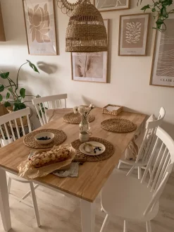 Sæt med 2 spisebordsstole BURGES Træ Hvid