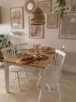 Sæt med 2 spisebordsstole BURGES Træ Hvid