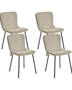 Sæt med 4 spisebordsstole CALDWELL Beige