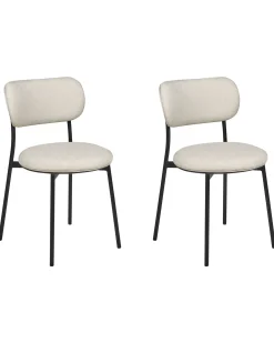 Sæt med 2 spisebordsstole CASEY Lys Beige