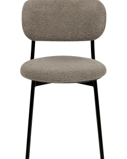 Sæt med 2 spisebordsstole CASEY Boucle Brungrå