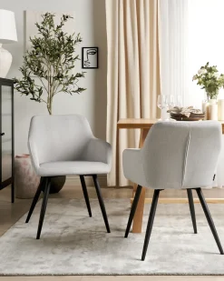 Sæt med 2 spisebordsstole CASMALIA Velour Brungrå