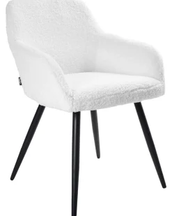 Sæt med 2 spisebordsstole CASMALIA Boucle Cremehvid