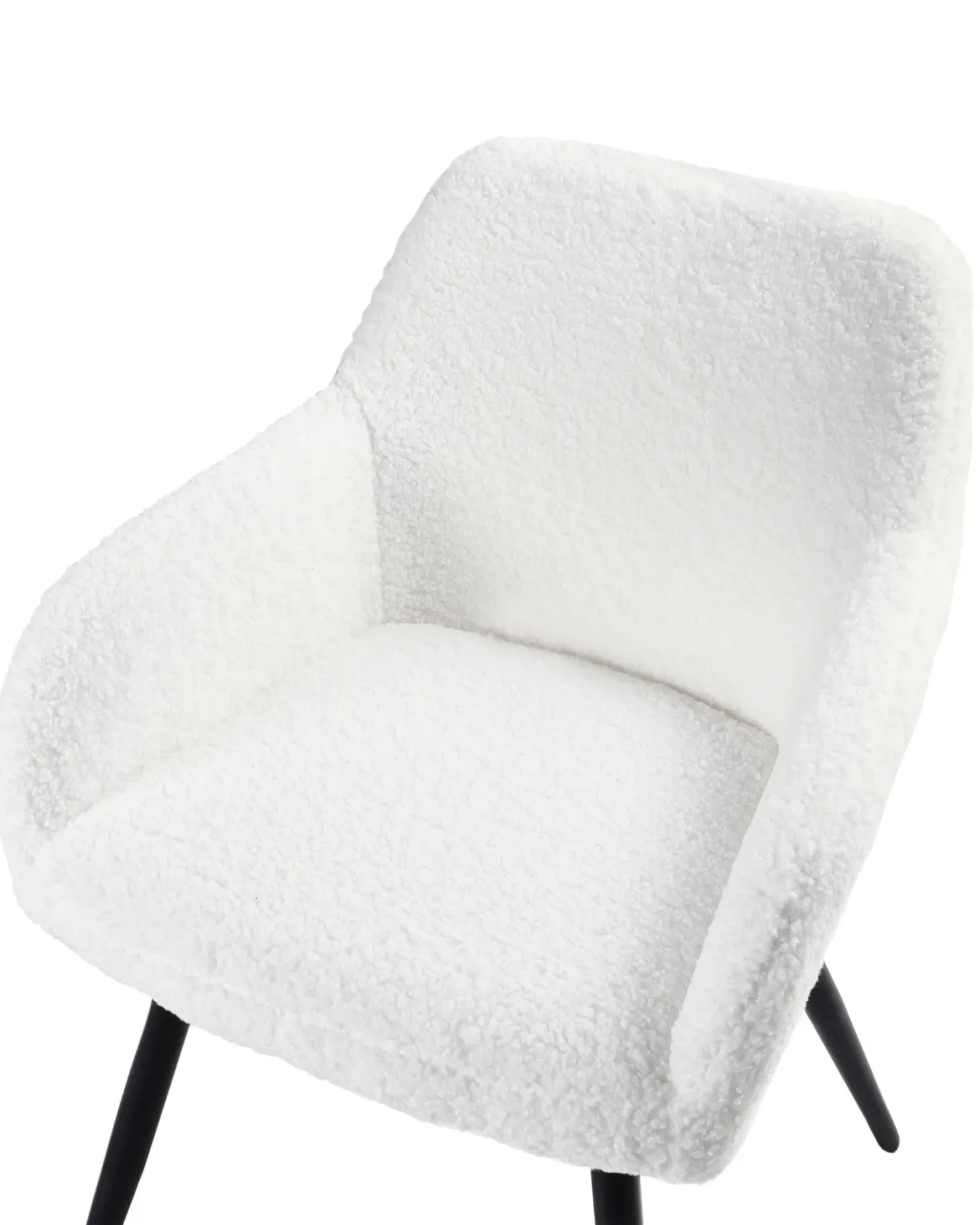 Sæt med 2 spisebordsstole CASMALIA Boucle Cremehvid