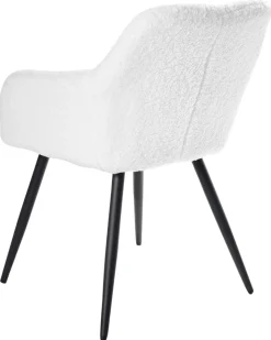 Sæt med 2 spisebordsstole CASMALIA Boucle Cremehvid