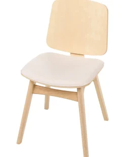 Sæt med 2 spisebordsstole CHARLESTON Træ Lysebrun/lys beige